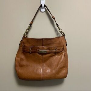 Coach Walnut Leather Ashlyn Chelsea Shoulder Hobo Handbag